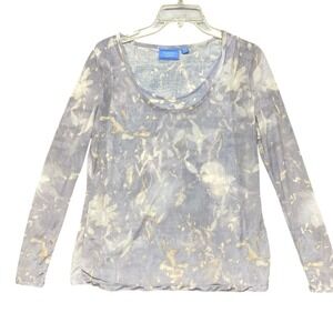 Simply Vera Vera Wang‎ Long Sleeve Lightweight Double Layer Top Sheer Sleeve S